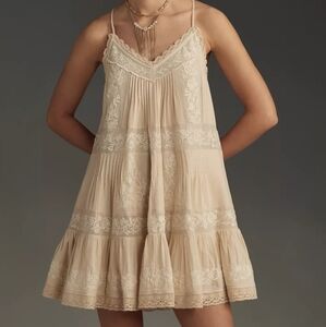 By Anthropologie Embroidered Pintuck Mini Dress - wore once